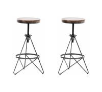 Lot de 2 chaise de bar clp H. 63 cm non pliable interieur en bois gris Argent G