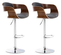 Lot de 2 tabourets de bar pivotants - Noyer