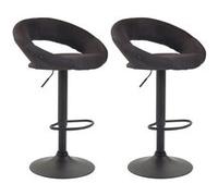 CLP Lot de 2 Tabourets de bar Olinda en tissu hauteur réglable et siège pivotant , Gris foncé/Noir Gris G