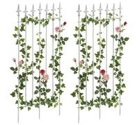 Lot de 2 Treillis Elisa en fer robuste 100 x 50 cm , Blanc antique Blanc