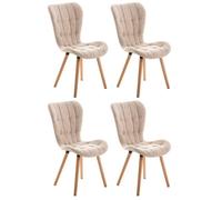 Lot de 4 chaise clp H. 88 cm non pliable interieur en bois beige