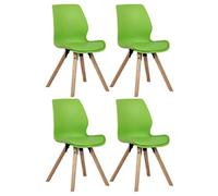 CLP Lot de 4 chaises de salle à manger Luna , Vert/Plastique