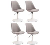 CLP Lot de 4 Chaises de salle à manger Maverick tissu avec pied trompette , Gris/Blanc