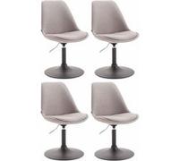 CLP Lot de 4 Chaises de salle à manger Maverick tissu avec pied trompette , Gris/Noir