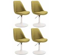 CLP Lot de 4 Chaises de salle à manger Maverick tissu avec pied trompette , Vert/Blanc
