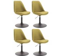 CLP Lot de 4 Chaises de salle à manger Maverick tissu avec pied trompette , Vert/Noir Vert G