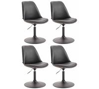 Lot de 4 chaise clp H. 76 cm non pliable en metal interieur noir Noir G