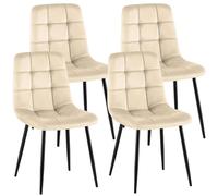 CLP Trading GmbH Chaises Antibes – Lot de 4 – Velours rembourrées, pieds métal, H.84 cm