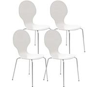 CLP Lot De 4 Chaises Empilables Robustes Diego I Chaises Empilables en Bois avec Dossier I Siège Confortable Forme Ergonomique I Pratique, Couleur:Blanc