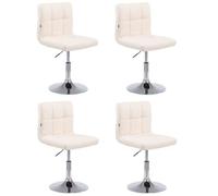 CLP Trading GmbH Lot de 4 chaises lounge Palma V2 Similicuir pivotantes réglables crème