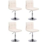 CLP Trading GmbH Lot de 4 chaises lounge Palma V2 Similicuir pivotantes réglables crème