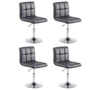 CLP Lot De 4 Chaises Lounge Palma V2 en Similicuir I Chaise De Salon avec Siège Rembourré Pivotant Et Réglable en Hauteur I Piètement Métal, Couleur:Noir