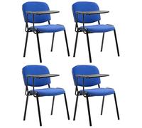 Lot de 4 Chaises Ken en tissu avec tablette rabattable , Bleu