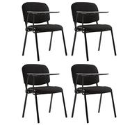 Lot de 4 Chaises Ken en tissu avec tablette rabattable , Noir