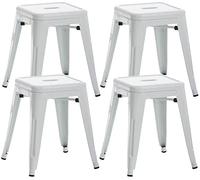 Lot de 4 tabourets au style industriel Armin , Blanc