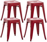 Lot de 4 tabourets au style industriel Armin , Rouge Rouge G