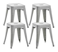 -CLP-Lot de 4 tabourets bas au style industriel Armin en métal-Array