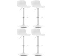CLP Lot de 4 tabourets de bar Almada en Plastique , Blanc