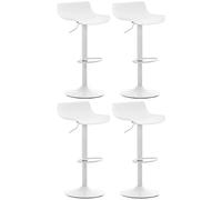 CLP Lot de 4 tabourets de Bar Aveiro avec Assise en Plastique I Chaise de comptoir réglable en Hauteur I Tabouret de comptoir avec Pied en Trompette, Couleur:Blanc