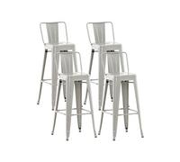 CLP Lot de 4 tabourets de bar Mason , Argent