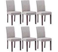 -CLP-Lot de 6 Chaises de salle à manger Ina Tissu avec pieds en Bois-Array