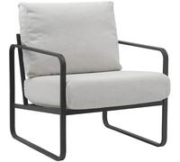 CLP Lounger Manea I Fauteuil Relax en Similicuir ou en Tissu I avec Structure métallique Stable I Fauteuil Club rembourré, Couleur:crème, Matériel:Tissu