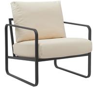 CLP Lounger Manea I Fauteuil Relax en Similicuir ou en Tissu I avec Structure métallique Stable I Fauteuil Club rembourré, Couleur:crème, Matériel:Similicuir