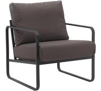 CLP Lounger Manea I Fauteuil Relax en Similicuir ou en Tissu I avec Structure métallique Stable I Fauteuil Club rembourré, Couleur: Marron, Matériel: Similicuir