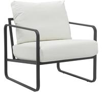 CLP Lounger Manea I Fauteuil Relax en Similicuir ou en Tissu I avec Structure métallique Stable I Fauteuil Club rembourré, Couleur:Blanc, Matériel:Similicuir
