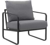 CLP Lounger Manea I Fauteuil Relax en Similicuir ou en Tissu I avec Structure métallique Stable I Fauteuil Club rembourré, Couleur:Gris, Matériel:Similicuir