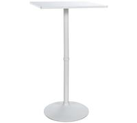 CLP Mange Debout Carré 60 x 60 cm I Table Haute avec Plateau en Bois I Pieds en Aluminium, Couleur:Blanc/Blanc