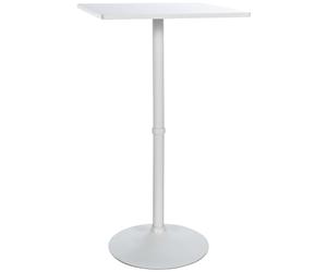 CLP Mange Debout Carré 60 x 60 cm I Table Haute avec Plateau en Bois I Pieds en Aluminium, Couleur:Blanc/Blanc