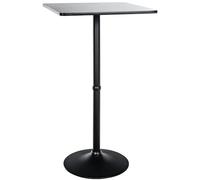 CLP Mange Debout Carré 60 x 60 cm I Table Haute avec Plateau en Bois I Pieds en Aluminium, Couleur:Noir/Noir