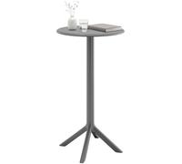 CLP Mange-Debout Tomas Stable, résistant aux intempéries, Table de Jardin Ronde Ø 60 cm, H 107 cm, extérieur Polypropylène Anti-UV Hiver, Couleur:Gris foncé