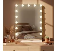 CLP Miroir de Maquillage Murrieta | Miroir cosmétique avec Port USB | Éclairage LED à intensité Variable | Miroir Hollywood avec 3 Modes, Couleur:Blanc