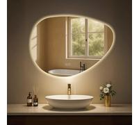 CLP Miroir de Salle de Bain Almafie avec éclairage, Miroir de Salle de Bain antibuée, Miroir Mural LED, avec ou sans Bluetooth, Contenu du Set:sans Bluetooth
