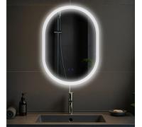 CLP Miroir de Salle de Bain Karishma 70x50 cm, Miroir de Salle de Bain antibuée, Miroir Mural éclairage LED, avec ou sans Bluetooth, Contenu du Set:sans Bluetooth
