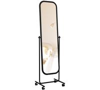 CLP Trading GmbH Miroir sur pied Medusa – cadre métallique, pivotant 360°, roulettes – Noir