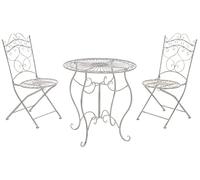 CLP Mobilier de Jardin en Fer Indra dans Un Style nostalgique, diamètre de la Table: 70 cm | Couleur Blanc Antique