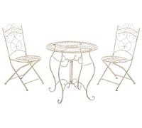 CLP Mobilier de Jardin en Fer Indra dans Un Style nostalgique, diamètre de la Table: 70 cm | Couleur crème Antique