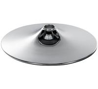 CLP Plateau en métal Rond 38,5 cm, Pied de Rechange pour Tabouret de Bar, Robuste et Stable, avec Anneau en Caoutchouc antidérapant, Couleur:Chrome, Taille:45 cm