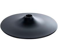 CLP Plateau en métal Rond 38,5 cm, Pied de Rechange pour Tabouret de Bar, Robuste et Stable, avec Anneau en Caoutchouc antidérapant, Couleur:Noir, Taille:38.5 cm