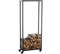 CLP Porte-bûches Hetta acier , Noir /25x40x150 cm Noir G