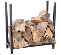 CLP Porte-bûches Irondale En Métal I Porte-bois De Cheminée Robuste Et Stable I Etagère De Rangement Bois De Chauffage, Couleur: noir