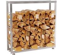 CLP Porte-bûches Keri en acier inoxydable , Acier inoxydable/25x100x100 cm Acier inoxydable G