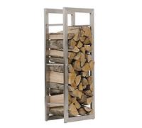 CLP Porte-bûches KERI en Acier Inoxydable , 25x60x100 cm Acier inoxydable G