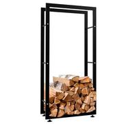 CLP Porte-bûches pour bois de cheminée Keri V2 , Noir /25x60x125 cm Noir G