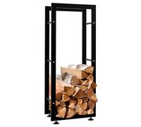 CLP Porte-bûches pour Bois De Cheminée Keri V2 en Métal Noir I Porte-Bois De Chaminée Solide Et Moderne I Support pour Bûches, Couleur:Noir, Taille:25x40x100 cm