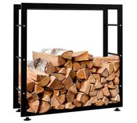 CLP Porte-bûches pour Bois De Cheminée Keri V2 en Métal Noir I Porte-Bois De Chaminée Solide Et Moderne I Support pour Bûches, Couleur:Noir, Taille:25x80x80 cm