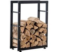 CLP Porte-bûches pour bois de cheminée Keri V2 , Noir /25x100x150 cm Noir G